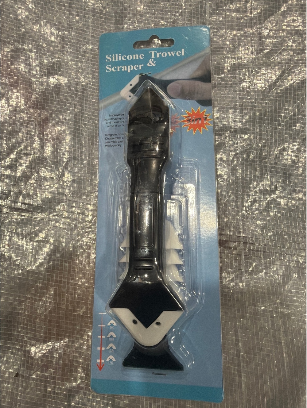 3-in-1 Silicone Caulk Remover Scraper Finishing Tool 5 Radius Profiles
